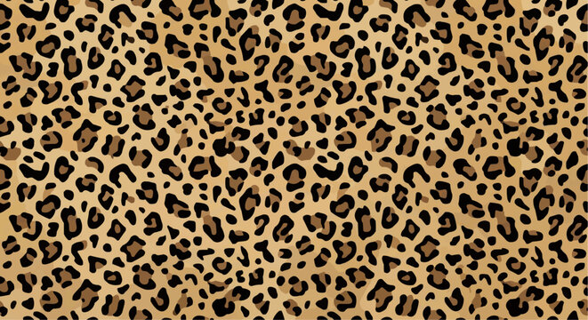 Seamless Leopard Print Pattern with Natural Fur Texture Style