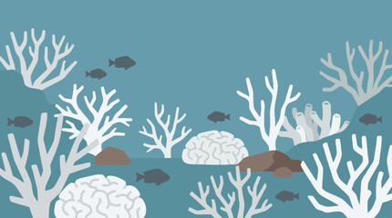 Dead Coral Reef Bleaching Underwater View © Bima