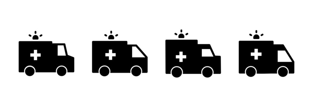 Ambulance icon symbol for apps and websites. ambulance truck sign and symbol. ambulance car