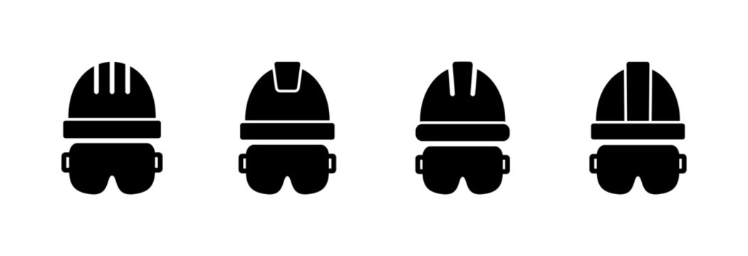 Helmet icon symbol for apps and websites. Motorcycle helmet sign and symbol. Construction helmet icon. Safety helmet