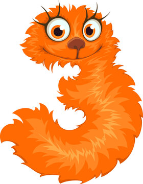 Alphabet letter З  .Cartoon kids font of cute monster.Creative colorful design.