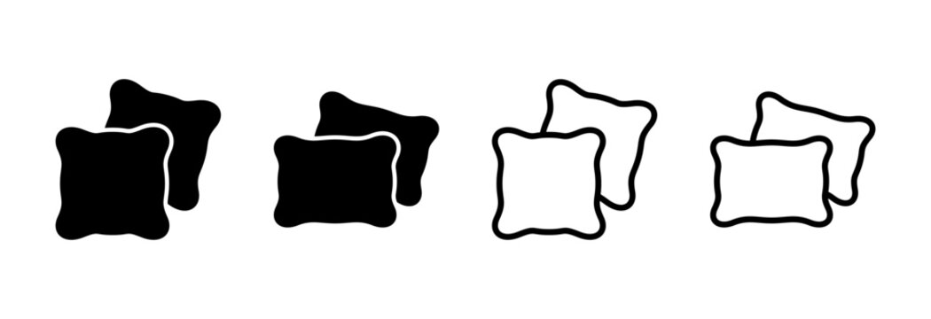 Pillow icon symbol for apps and websites. Pillow sign and symbol. Comfortable fluffy pillow