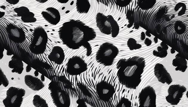 black and white leopard seamless pattern fashion stylish texture