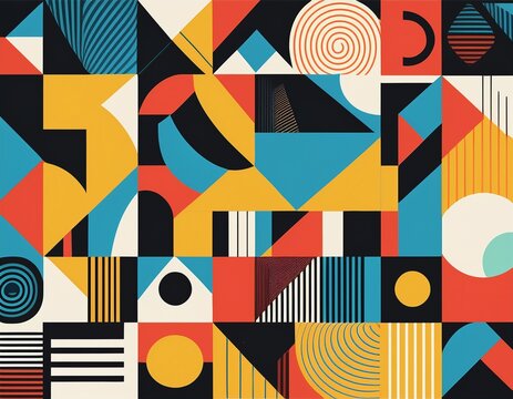 brutalism abstract geometric background modern bauhaus pattern geometrical artwork shape