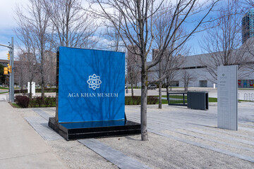 Naklejka premium Toronto, Canada - April 26, 2026: Aga Khan Museum on Wynford Drive in Toronto, Canada. The Aga Khan Museum is a museum of Islamic art located in the North York district of Toronto. 