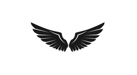 Obraz premium Black silhouette of flying wings.