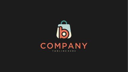 Minimalist Letter B Shopping Bag Logo Design © Rizquna_art
