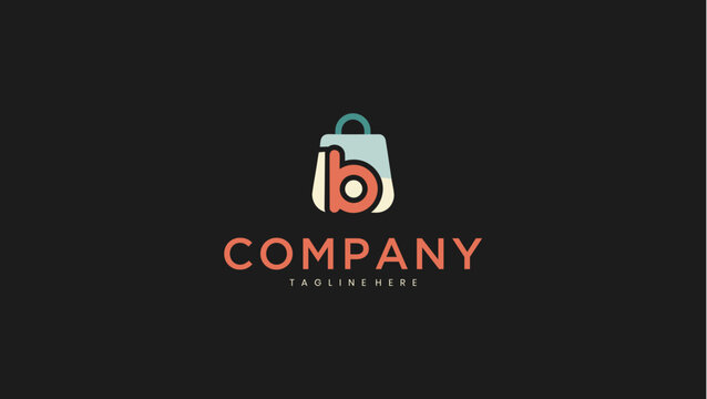 Minimalist Letter B Shopping Bag Logo Design