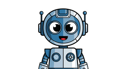 Fototapeta premium Download a cute robot character in editable svg format isolated on white background for various uses