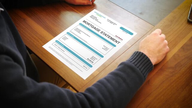 A Stressed Out Homeowner Looks at a Past Due Generic Mortgage Statement