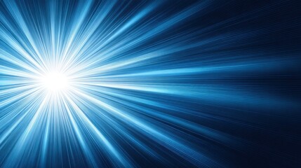 Fototapeta premium Bright Light Rays Emitting from Center with Abstract Blue Background Creating a Dynamic Energy Effect and Radiant Visual for Creative Projects