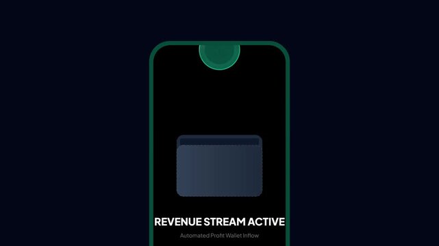 Mobile Phone Revenue Stream Active Animation with Automated Profit Wallet Inflow UI Design