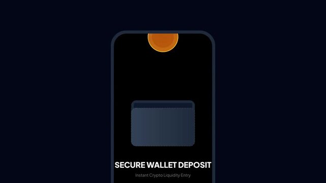 Secure Wallet Deposit Mobile App Animation with Instant Crypto Liquidity Entry UI Design