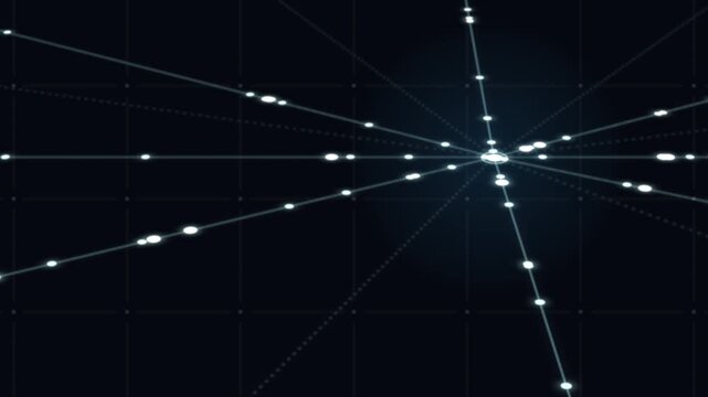 Calm futuristic abstract technology grid of converging data lines