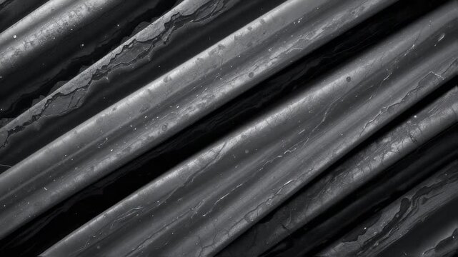 Abstract Black Corrugated Material Texture with Peeling Paint and Diagonal Lines