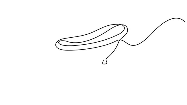 One Line Drawing Bathtub Animation for Minimalist Bathroom Concept Continuous Line Art Bath Tub Motion Graphic on White Background