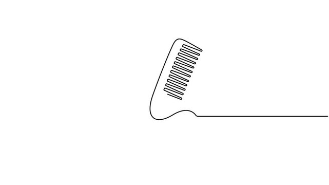 Comb vector design in minimalist self animated continuous line drawing style
