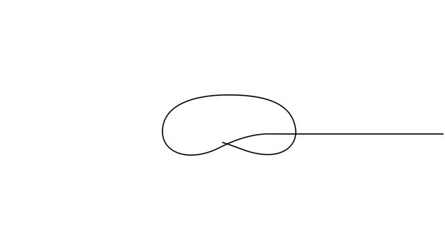 Continuous Line Drawing Animation of a Simple Knot or Loop Symbol