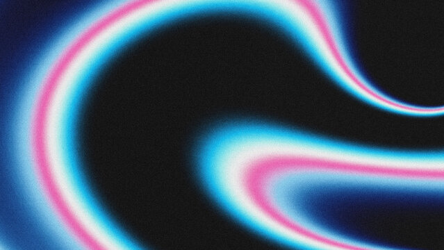 Abstract wavy gradient background in transgender pride flag colors (pink, white, blue) with retro grainy noise texture on a black base. 