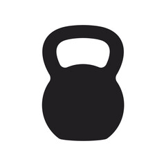 Fototapeta premium Minimalist Black Vector Silhouette of a Kettlebell on White Background