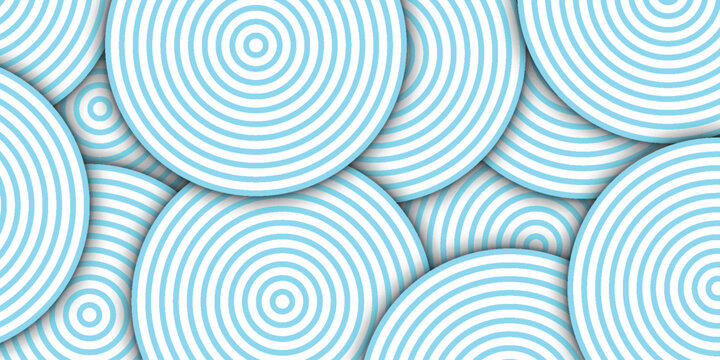 Abstract background with unique overlapping circle lines decoration. Trendy design with modern and cool pastel color line style effect. EPS. 2