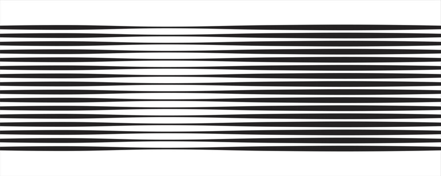 Black on white abstract perspective line wave stripes with 3d dimensional effect isolated on white.vector
