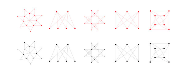 Abstract Connected Dots and Lines Network Geometry Set © Ameera