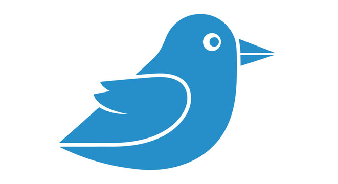 Blue bird icon symbolizing communication and social media