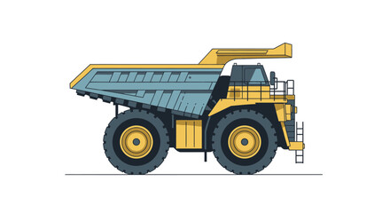 Illustration of a large heavy duty mining dump truck. © Jaya