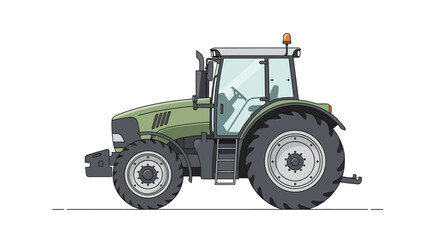 Naklejka premium Green agricultural vehicle in flat illustration style