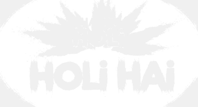 Holi Hai Text and Abstract Flower Silhouette - Festival of Colors Celebration