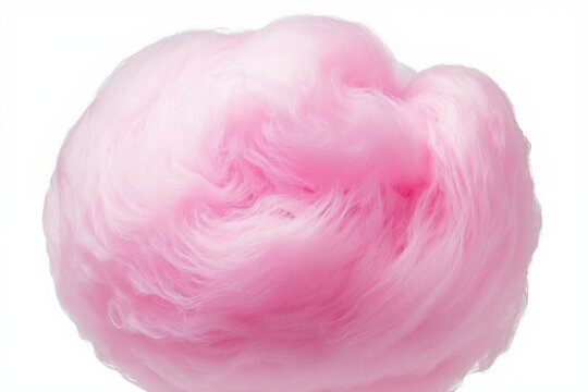 Pink spun sugar confection, a fluffy sweet cloud of candy floss. Airy, soft, light treat with airy texture. Delightful dessert made from sugar.