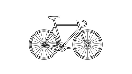 Fototapeta premium Minimal Bicycle Line Art Poster – Black White Clean Vector Design