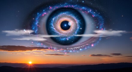 Cosmic eye above sunset