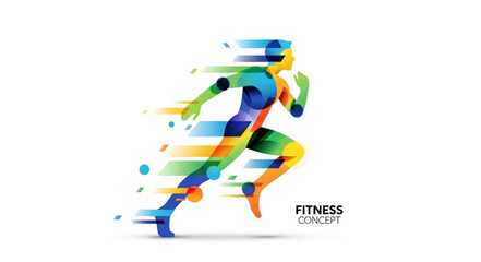 Abstract Runner Motion Graphic Fitness Concept. © Lok
