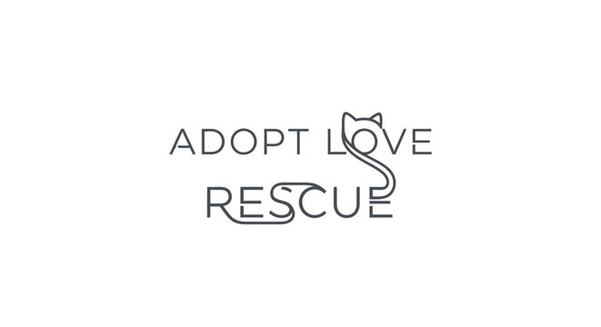 Adopt Love Rescue Cat Logo.