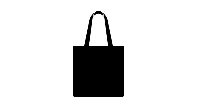 Reusable canvas tote bag icon for shopping and eco-friendly packaging