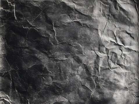 A gritty folded paper texture overlay that has a distressed creased black paper background, as well as a grunge analog scan surface with film texture.