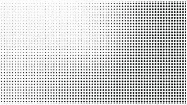 Black dot halftone pattern fading from right to left with gradient effect halftone gradient transition abstract background