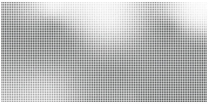 Dense black dot halftone texture with irregular white gaps halftone abstract background monochrome lithography printing
