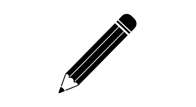 Minimal Pencil Icon Representing Drawing, Sketching, and Creative Design.