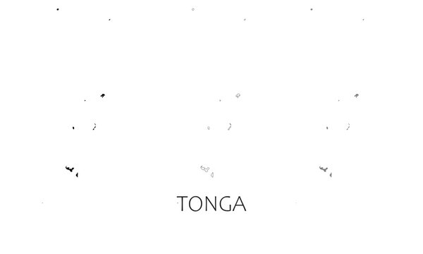 Tonga map in high quality (black, white, grey)