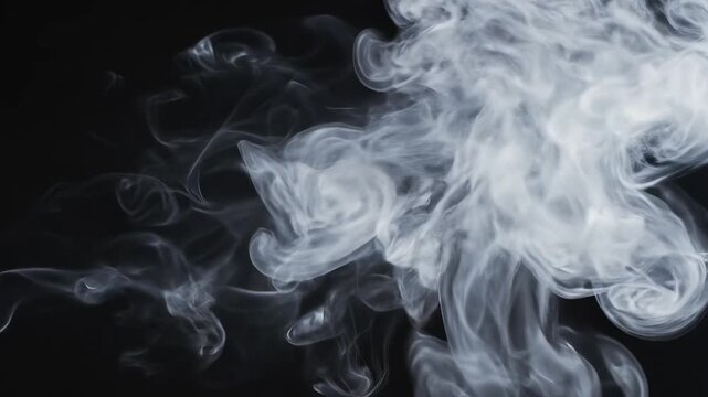 White smoke on black background ideal for sleek commercial backgrounds and title sequences