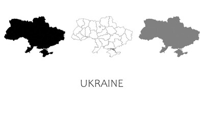 Fototapeta premium Ukraine map in high quality (black, white, grey)