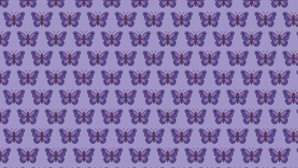 Fototapeta premium Seamless Flat Purple Butterfly Pattern Vector Illustration for Textile Design