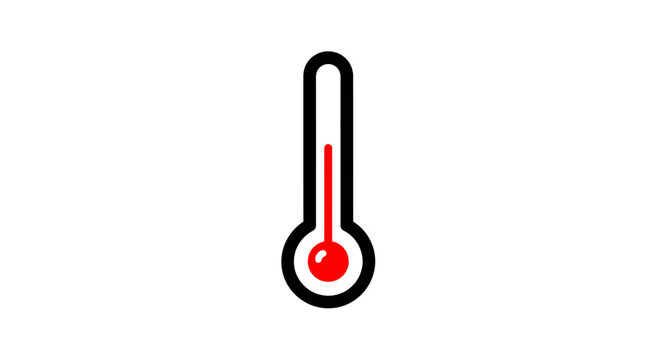 Thermometer with Red Temperature.