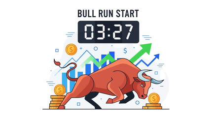 Obraz premium Bull Run Start Countdown Timer