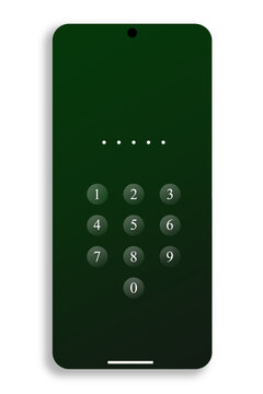 android phone lock screen design phone display, vector file phone lock style  0-9. 