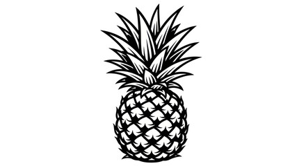 Obraz premium Stylized Pineapple Illustration Black and White