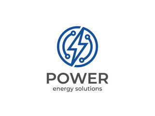 Obraz premium This image features a logos representing energy solutions, showcasing a bold and modern design that symbolizes power, electricity, and sustainable solutions for the future.